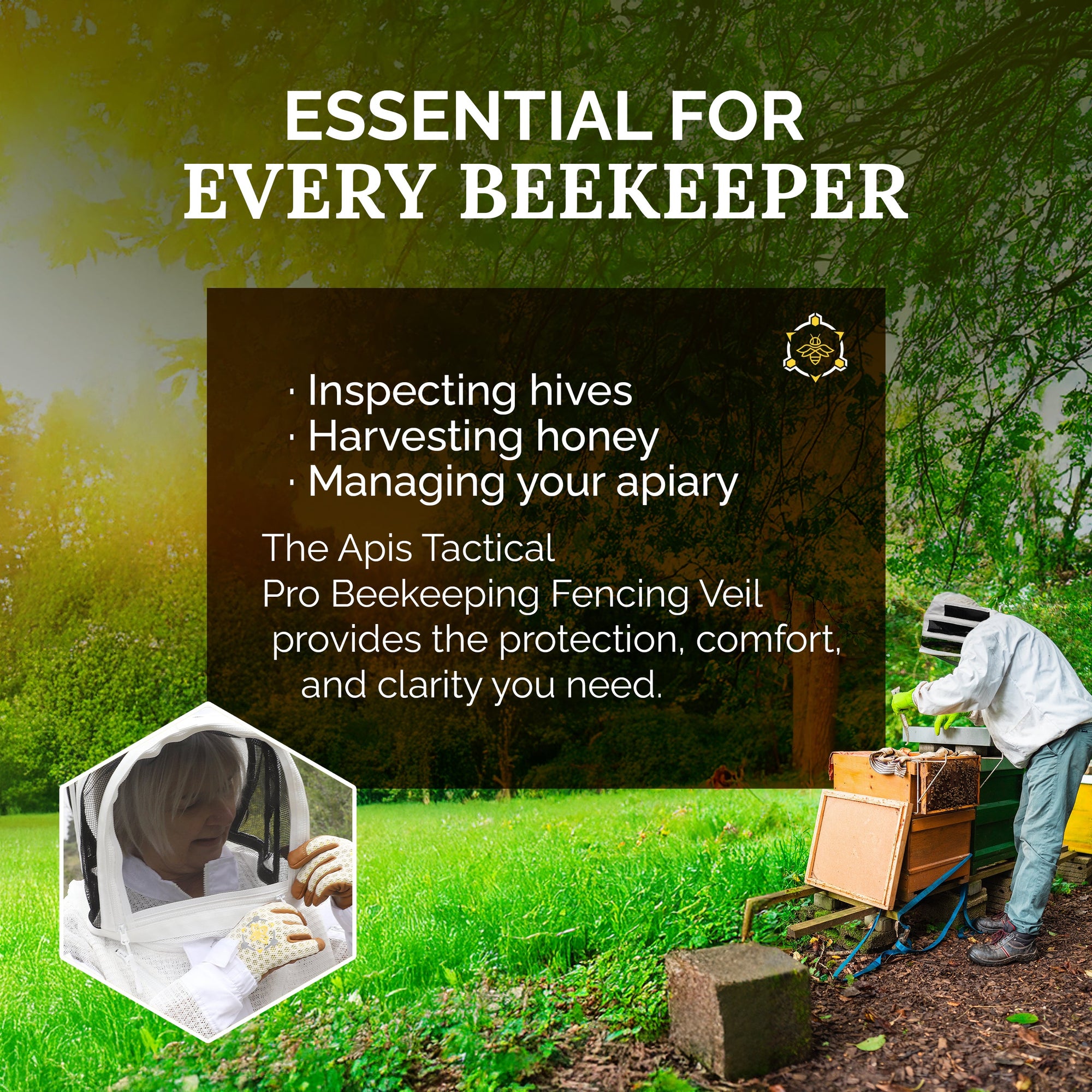 Apis Tactical PRO Beekeeping Fencing Veil (ships from warehouse)