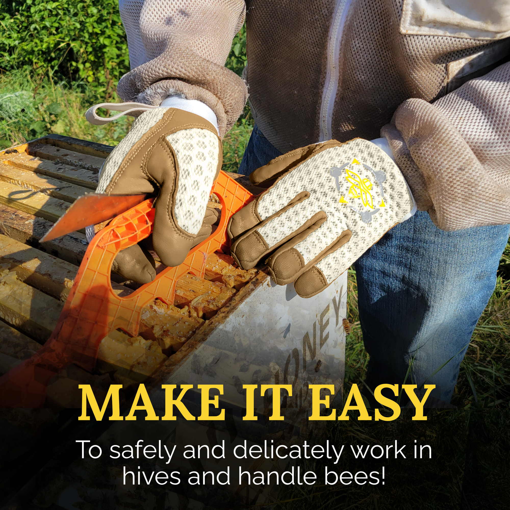 Apis Tactical Off-White PRO Beekeeping Gloves (ships from warehouse)