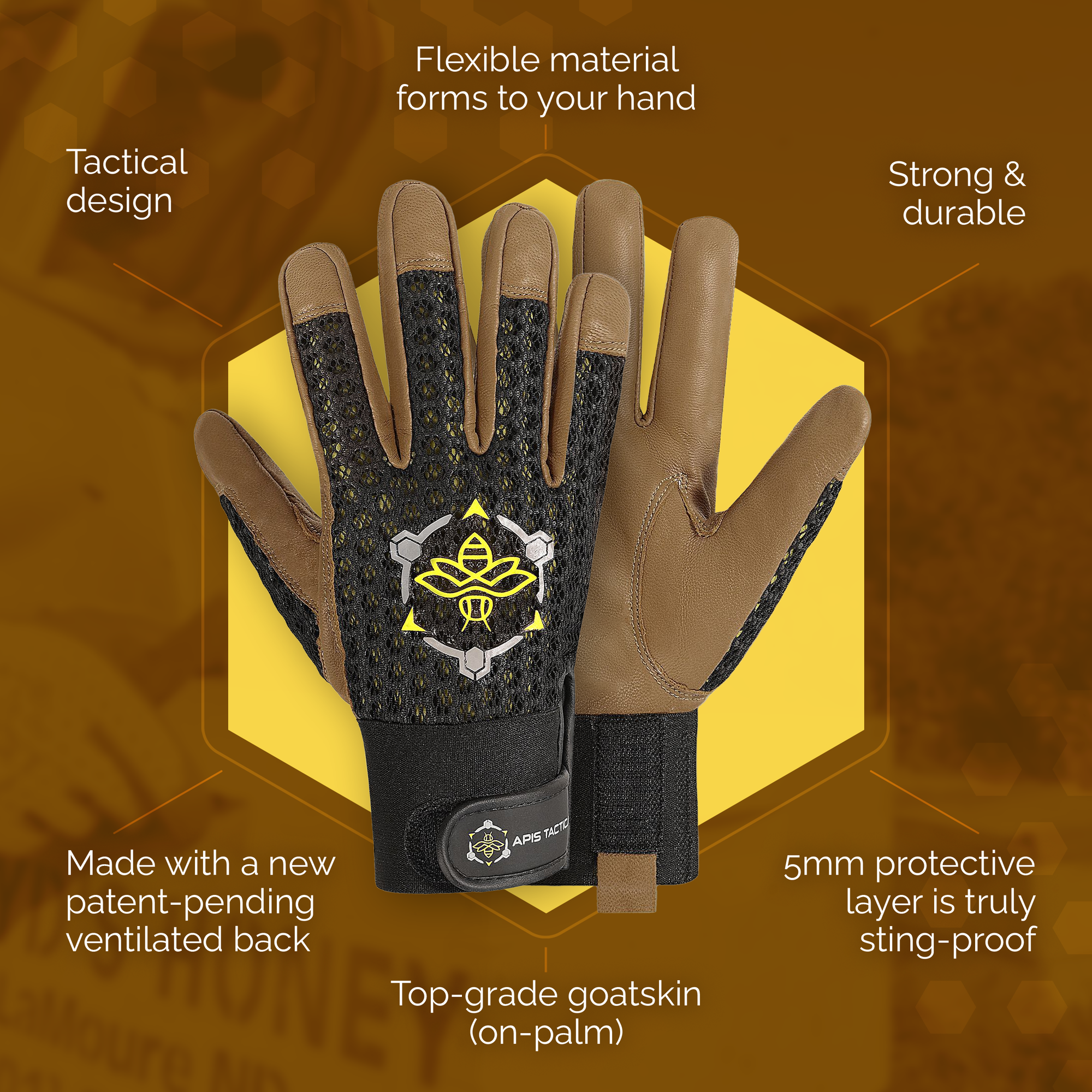 Apis Tactical PRO Beekeeping Gloves (ships from warehouse)