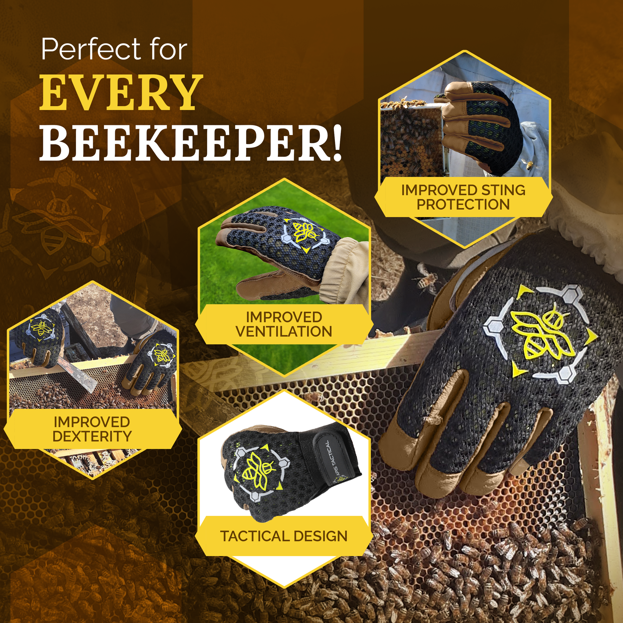 Apis Tactical PRO Beekeeping Gloves (ships from warehouse)