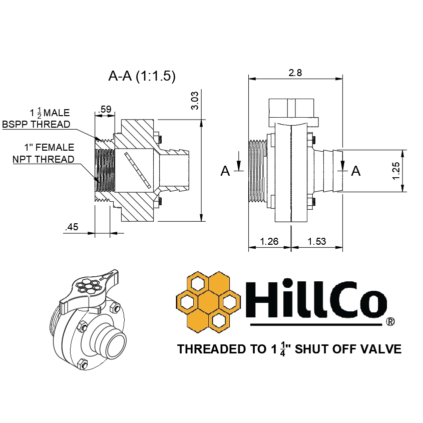 Shut-Off Valve Adapter - For Speed-Fill Machines (Qualifies for free shipping on orders over $100)